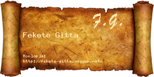 Fekete Gitta névjegykártya